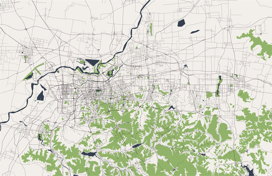 Map Of The City Of Jinan, China