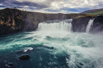 View ont the main cascade of famous Godafoss Waterfall, Iceland