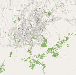 map of the city of Almaty, Kazakhstan
