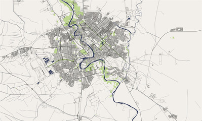 map of the city of Baghdad, Iraq