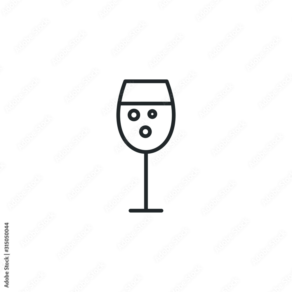 Poster cocktail icon template color editable. cocktail symbol vector sign isolated on white background illu