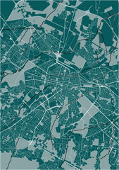 map of the city of Sofia, Bulgaria
