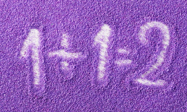 Colorful purple sand, crystals with mathematical equation background and texture - Powered by Adobe