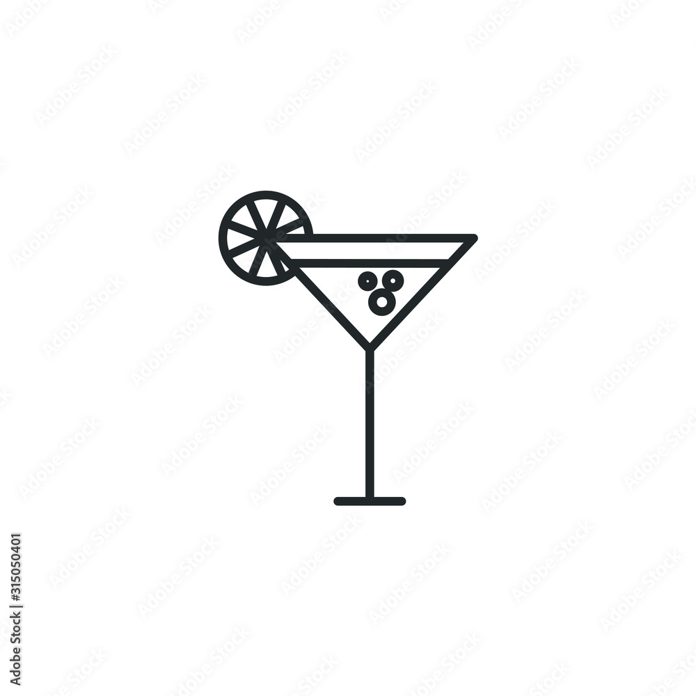 Poster cocktail icon template color editable. cocktail symbol vector sign isolated on white background illu