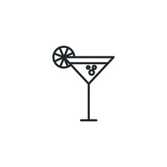 Cocktail icon template color editable. Cocktail symbol vector sign isolated on white background illustration for graphic and web design.