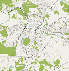 map of the city of Tula, Russia