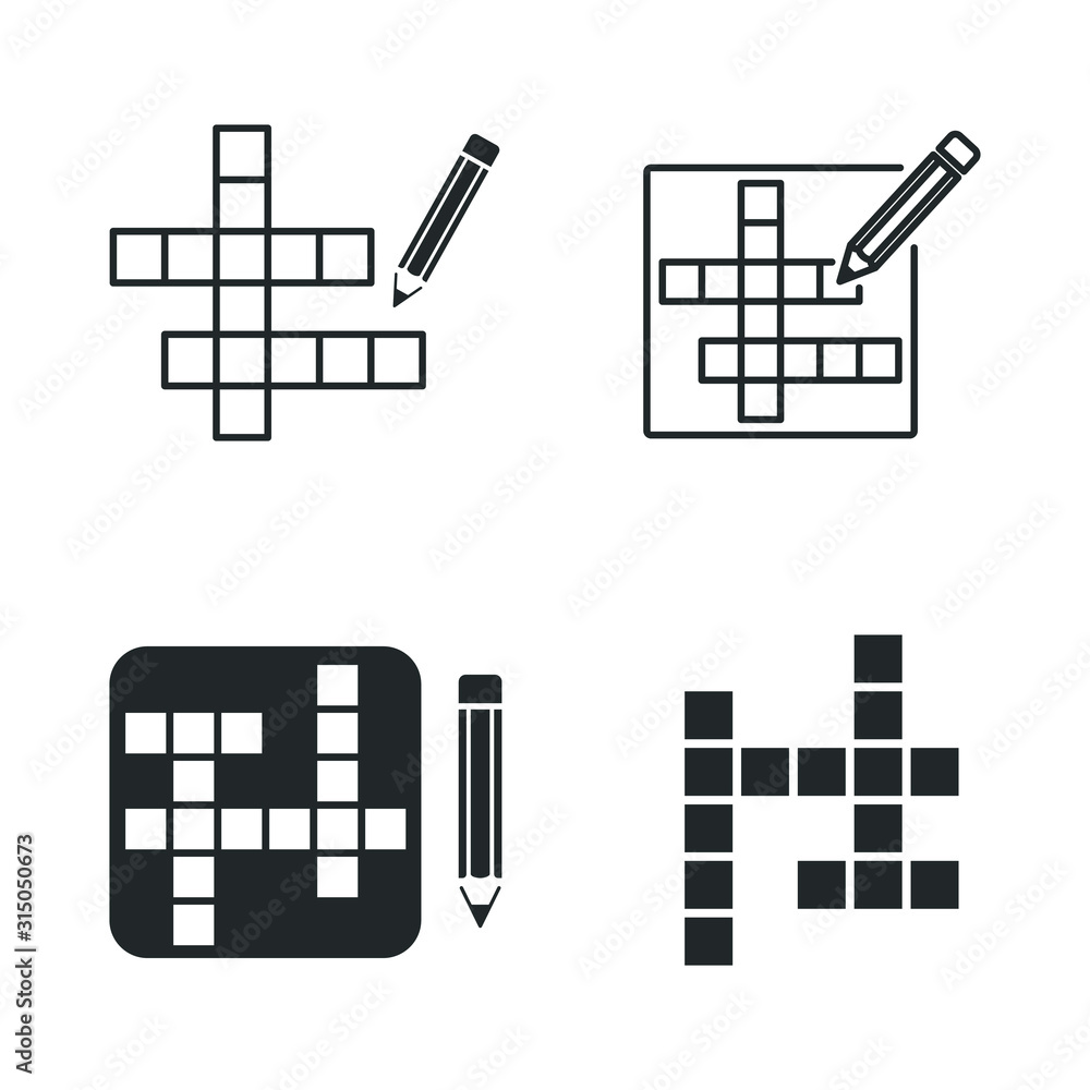Poster crossword icon template color editable. crossword symbol vector sign isolated on white background il