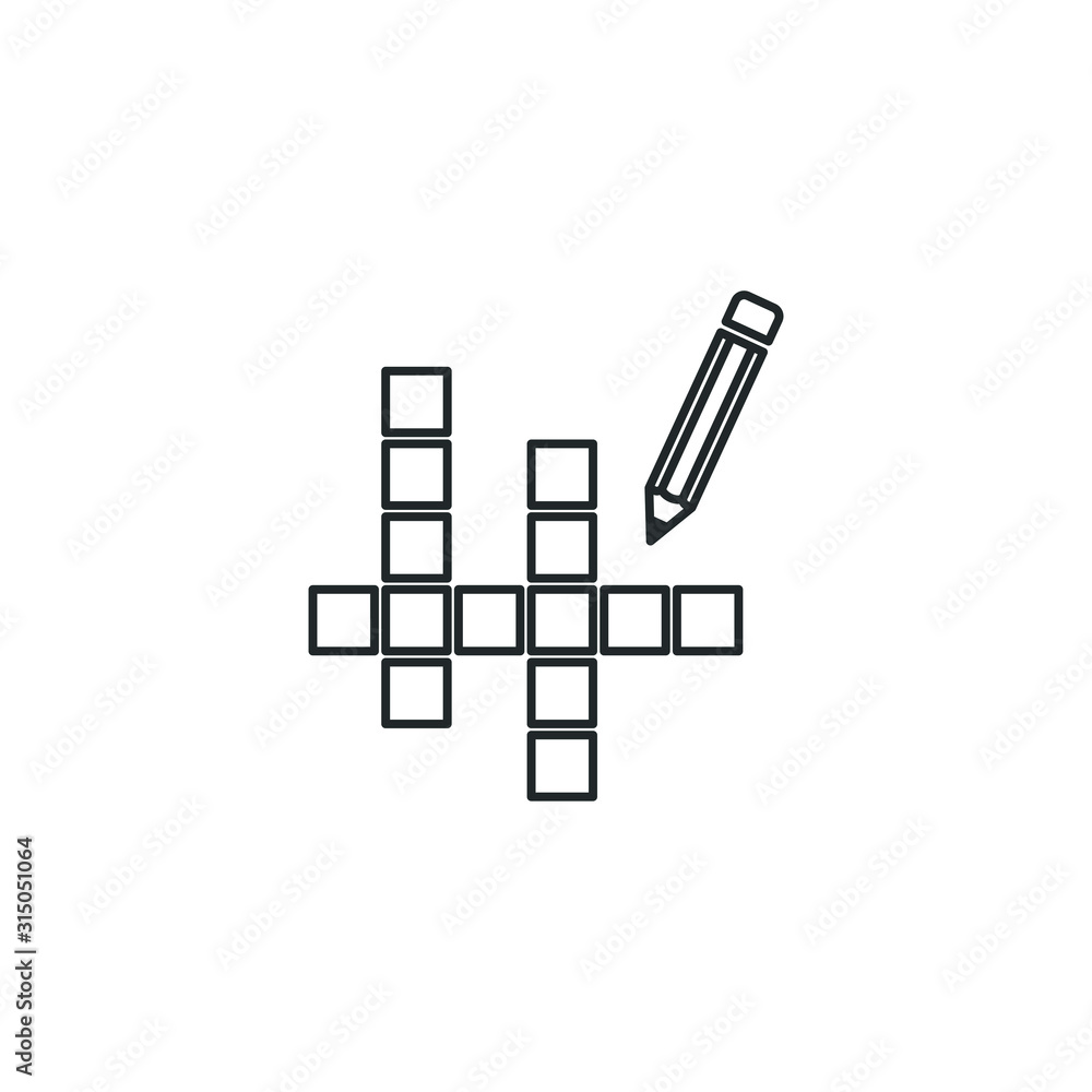 Poster crossword icon template color editable. crossword symbol vector sign isolated on white background il