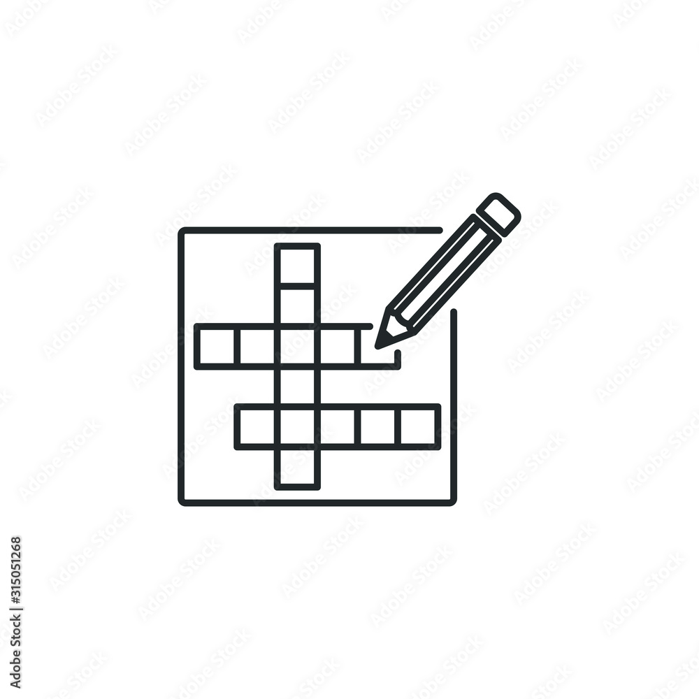 Poster crossword icon template color editable. crossword symbol vector sign isolated on white background il