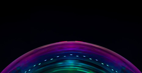 Macro of part of soap sphere on black background