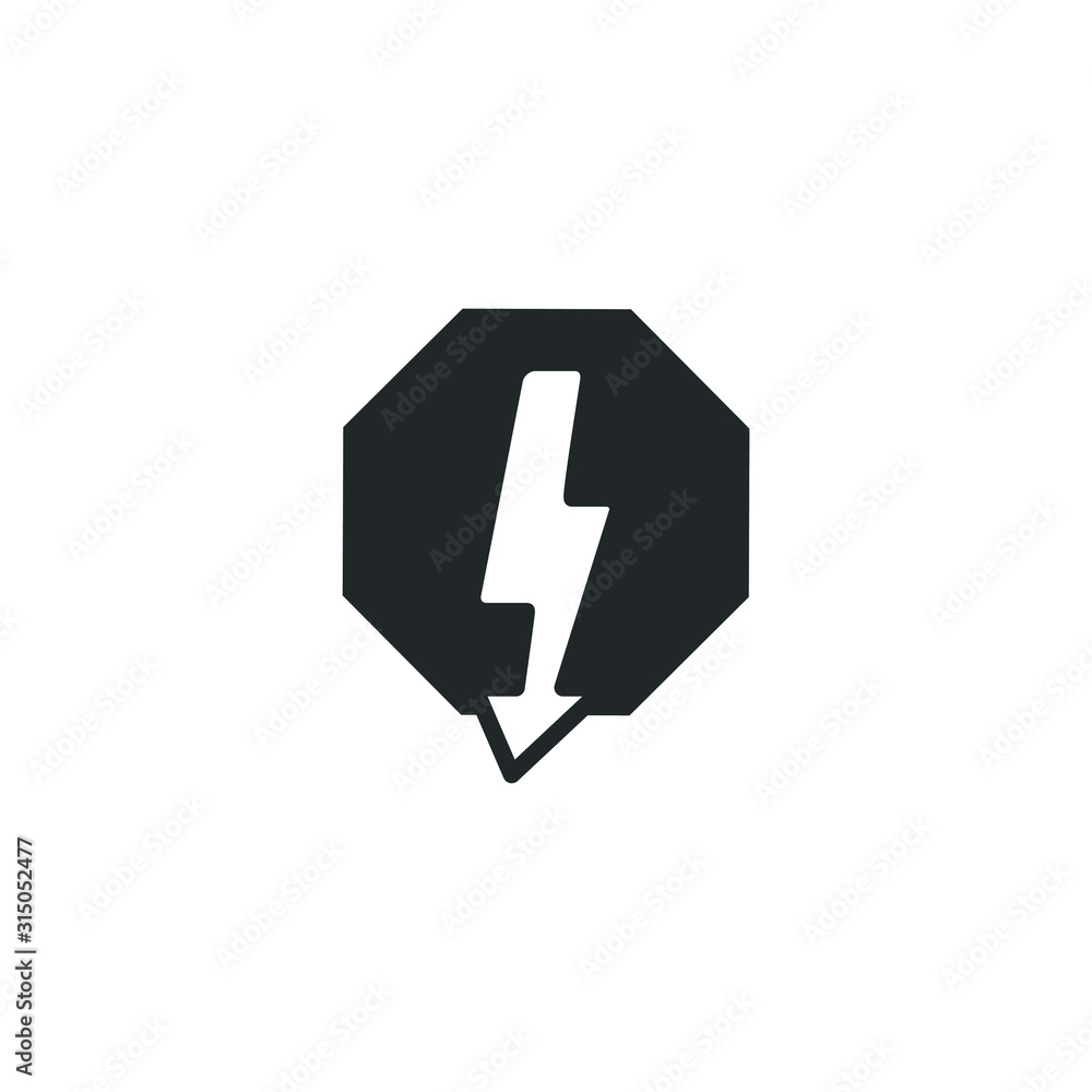 Aufkleber danger warning icon template color editable. danger warning symbol vector sign isolated on white bac