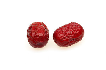Red dates isolated on a white background