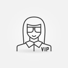 VIP Woman vector icon or sign in thin line style