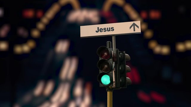 Street Sign the Way to Jesus