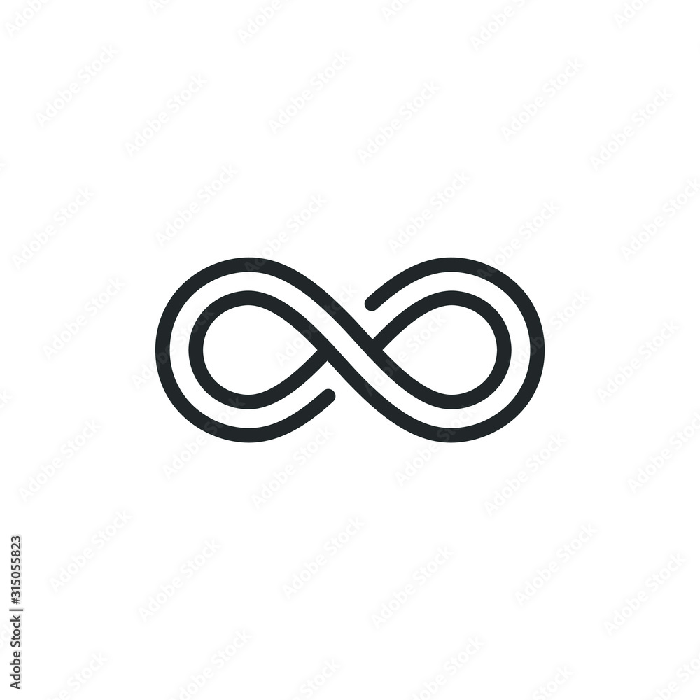 Aufkleber infinity icon template color editable. eternity premium quality symbol vector sign isolated on white