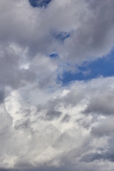Clouds background on the blue sky. Cloudscape. Texture