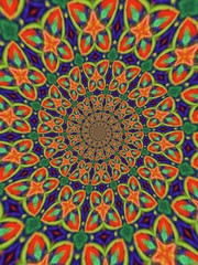 Colorful digital graphic kaleidoscope symmetry mandala style in laser light sunray trial pattern, Tie Dye , spiderweb art abstract background for art projects, banner, business,   card, 3D, template