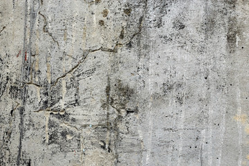 Grey concrete damaged texture, wallpaper and background, close-up. Grunge rustic design, decoration and exterior or interior details concept