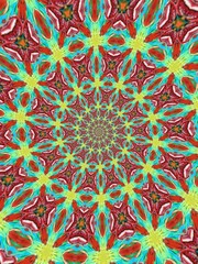 Colorful digital graphic kaleidoscope symmetry mandala style in laser light sunray trial pattern, Tie Dye , spiderweb art abstract background for art projects, banner, business,   card, 3D, template