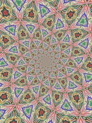 Colorful digital graphic kaleidoscope symmetry mandala style in laser light sunray trial pattern, Tie Dye , spiderweb art abstract background for art projects, banner, business,   card, 3D, template