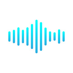 Radio wave or sound wave icon vector isolated, electric signal wave icon, sound wave vector icon