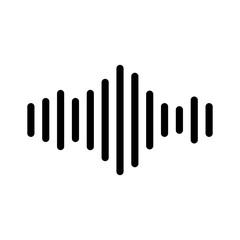 Radio wave or sound wave icon vector isolated, electric signal wave icon, sound wave vector icon