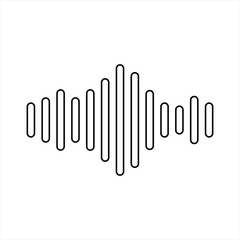 Radio wave or sound wave icon vector isolated, electric signal wave icon, sound wave vector icon