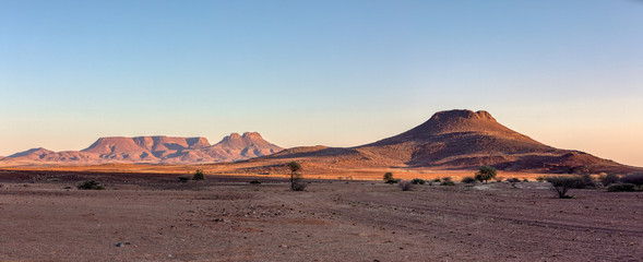 Fototapeta na wymiar sunrise in Brandberg Mountain, Namib desert, Namibia, Africa wilderness