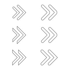 double arrow glyph icon, rewinding button, navigation pointer