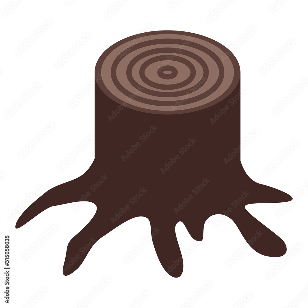 Poster tree stump icon. isometric of tree stump vector icon for web design isolated on white background