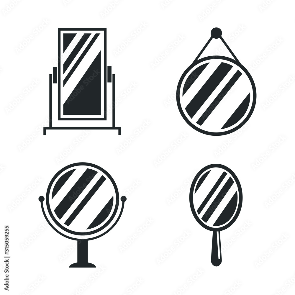 Aufkleber mirror icon template color editable. apple fruit symbol vector sign isolated on white background illustration for graphic and web design.
