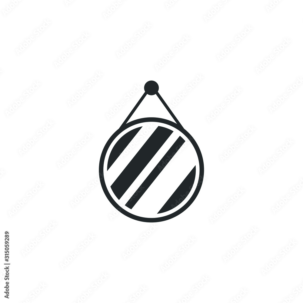 Aufkleber mirror icon template color editable. apple fruit symbol vector sign isolated on white background illustration for graphic and web design.