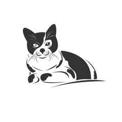 Vector of cat  on a white background, Animal. Pet. Easy editable layered  illustration. symbol. logo. icon. Mammals