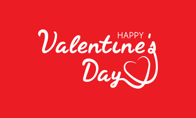 Happy Valentine's Day text on a red background