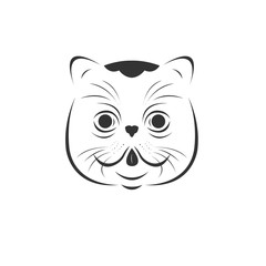 Vector of cat  on a white background, Animal. Pet. Easy editable layered  illustration. symbol. logo. icon. Mammals