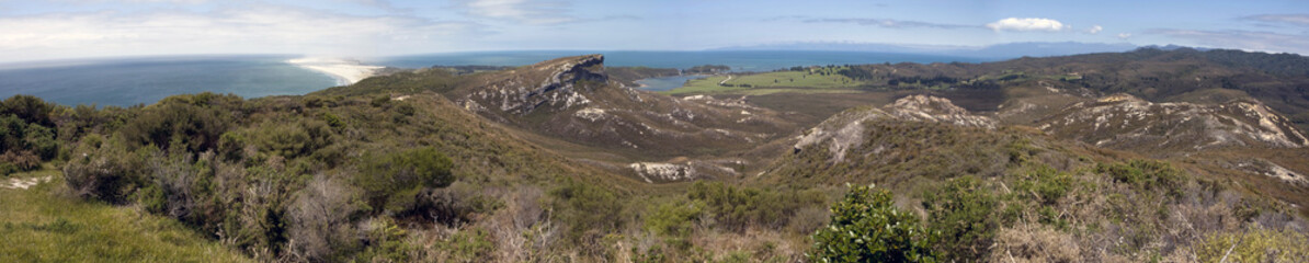 Fototapeta na wymiar Panorama Farewell Spit New Zealand South Island
