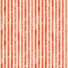 Watercolor stripe vintage seamless pattern. Red stripes background