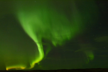 Aurora at night in the sky in the north.