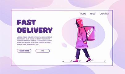 Delivery guy. Character design. Cartoon vector illustration