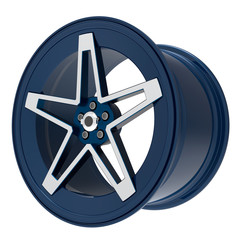 Fototapeta premium 3D render of a aluminium car wheel isolated on white background