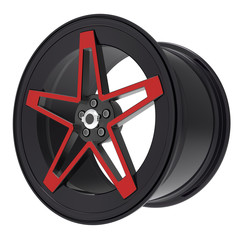 Obraz premium 3D render of a aluminium car wheel isolated on white background
