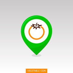 VegetableTomato flat pin map icon.