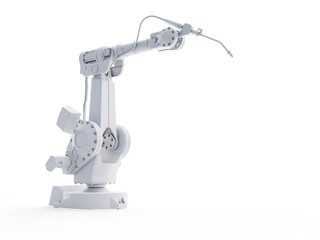 3d rendered object illustration of an abstract white industrial robot