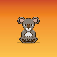Sad Koala with tear vector illustration