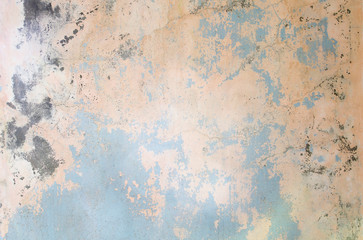 Distressed wall with peeling paint