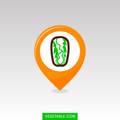 Chinese Cabbage flat pin map icon. Vegetable