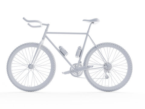 3d rendered object illustration of an abstract white bicycle