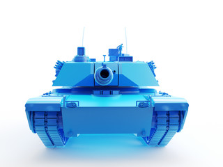3d rendered object illustration of an abstract blue tank