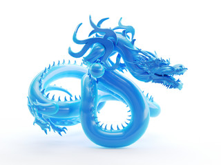 3d rendered object illustration of an abstract blue dragon © Sebastian Kaulitzki