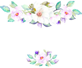 watercolor hand painted floral wedding card